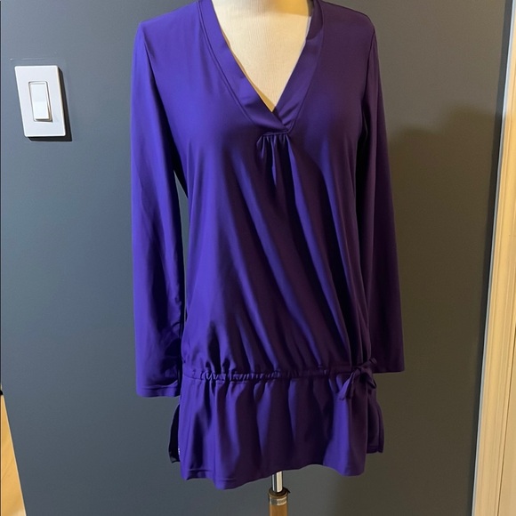 Athleta Other - Athleta Purple V-Neck Long Sleeve Swim Cover Up Dress. Small